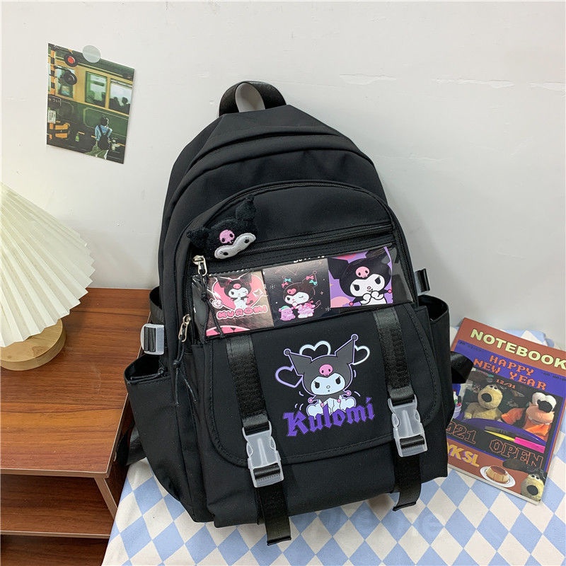 Kuromi Backpack Sanrio Cute Cartoon Women Kids Backpack Waterproof ...