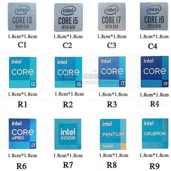 New Style Original 10 11th Generation Cpu Intel Label Desktop Notebook Corei3 I5 I7 I9 Sticker 0182