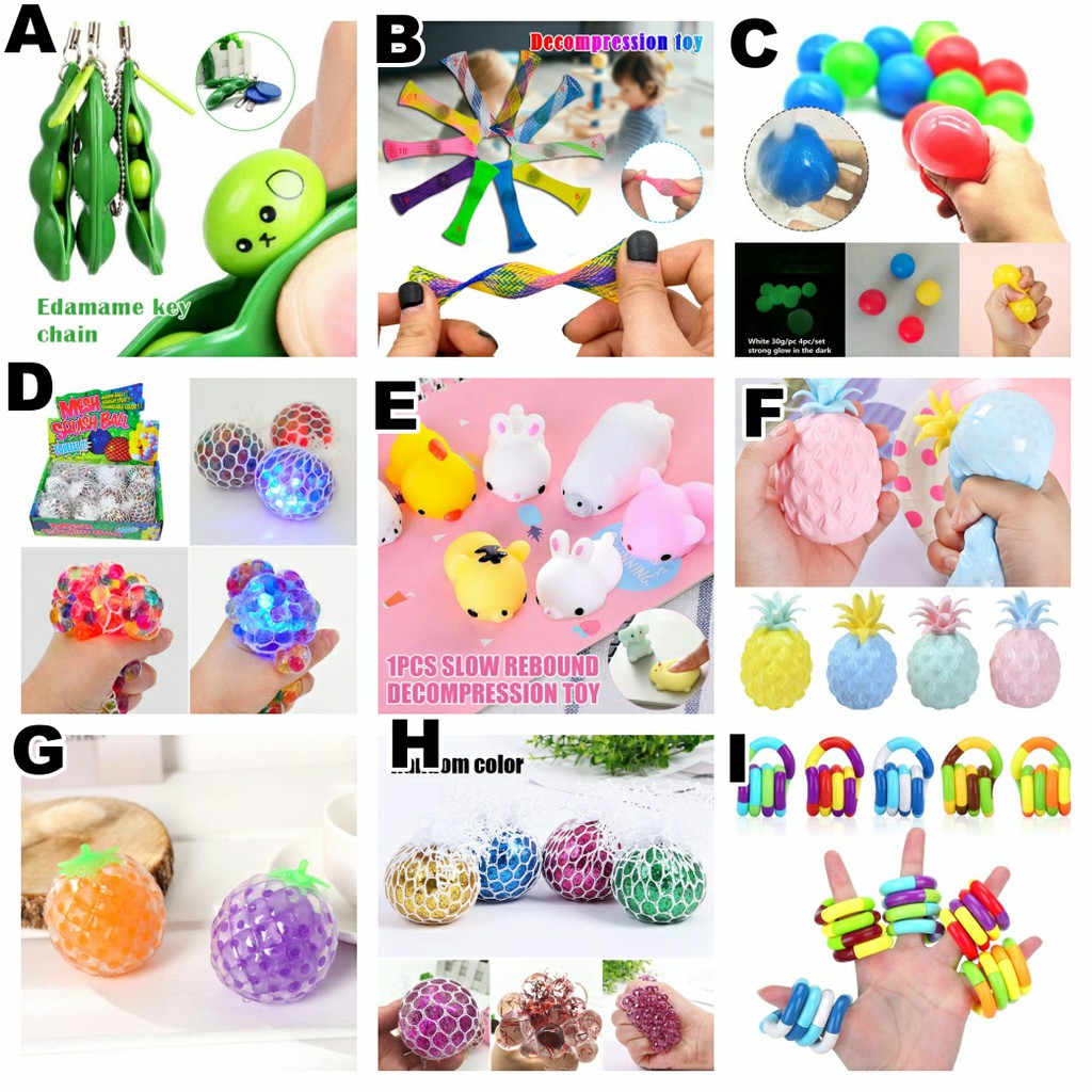 Details about   Funny Beans Squishy Squeeze Peas Toys Pendants Keychain Anti Stress Relief