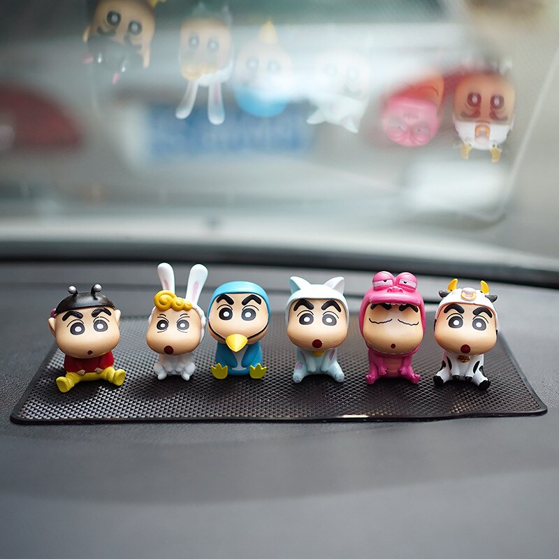6pcs Car ornaments Crayon Shinchan Figure Toy Car Dashboard Decoration Cute  Crayon Shin Chan Cartoon | Shopee Philippines