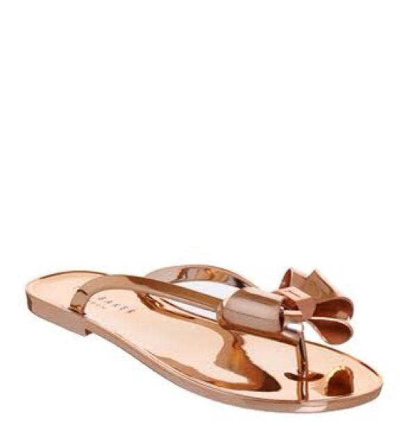 ted baker glamaar flip flops rose gold