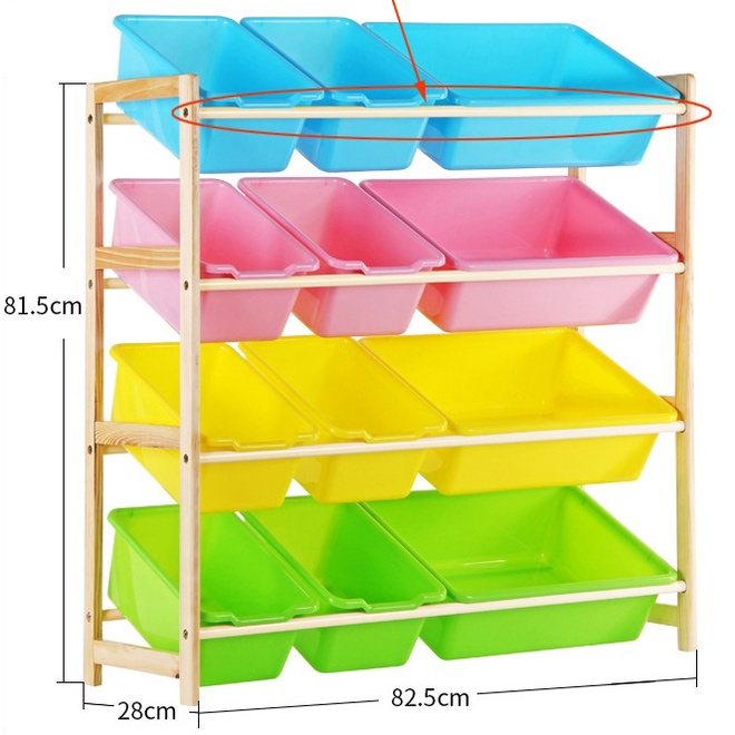 Children solid wood toy storage rack Kindergarten children multilayer toy classification shelf