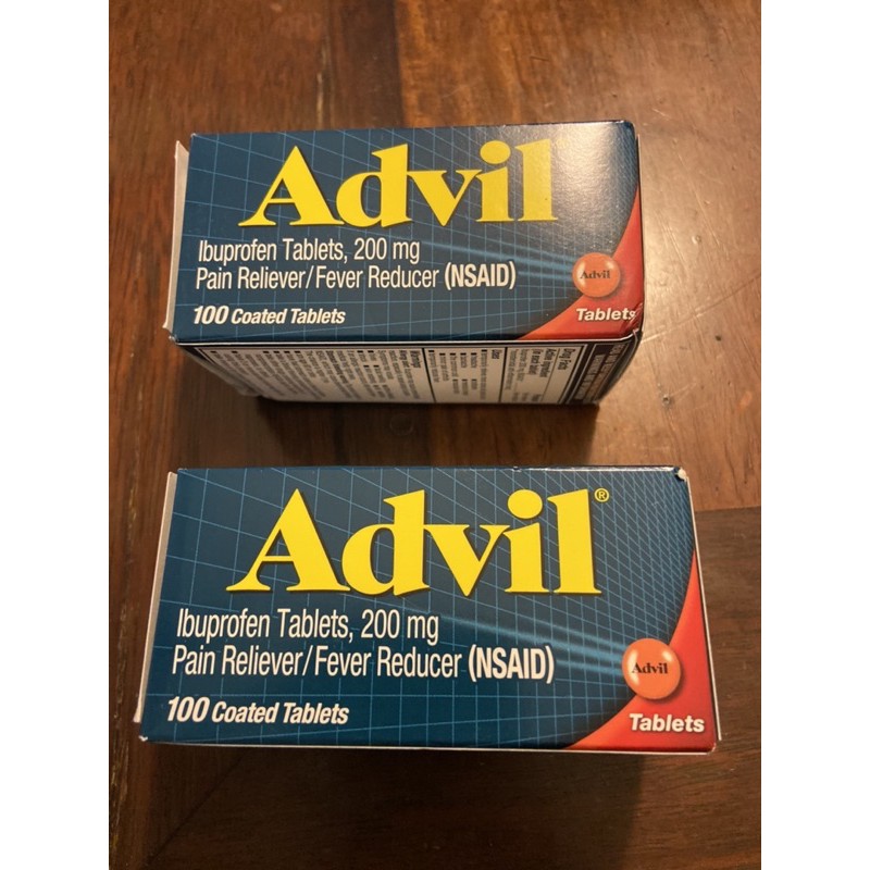 Advil Coated Tablets Pain Reliever and Fever Reducer, 200mg, 100 Count ...