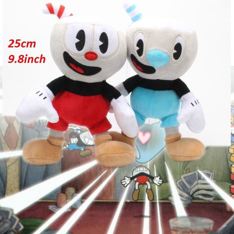 25cm Cuphead Game Soft Plush Doll Cuphead & Mugman Mecup And Brocup ...