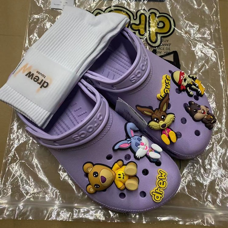 Crocs joint badge purple hole shoes sandals Shopee