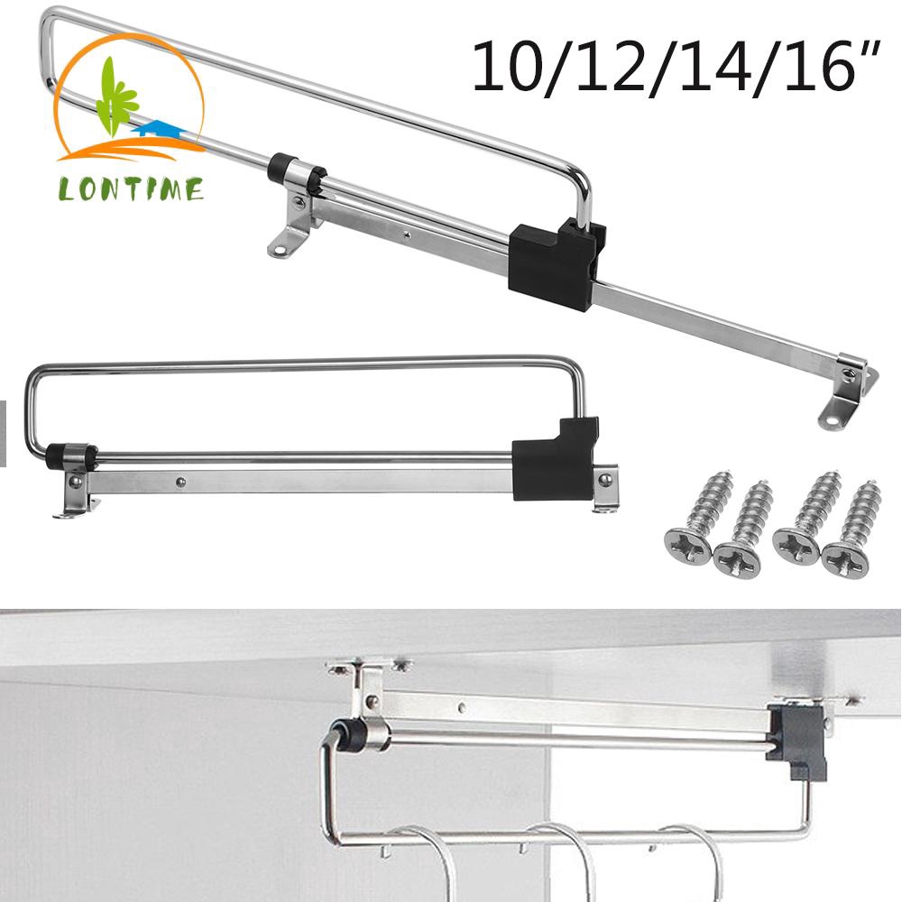 LONTIME Wardrobe Hanging Rod Metal Telescopic Clothes Rail Closet