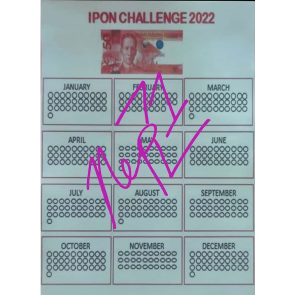 Ipon challenge 2023 sticker chart only Shopee Philippines