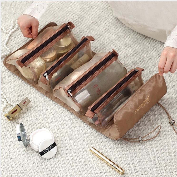 4 Inner Pockets Travel Portable Large capacity hanging makeup Comestic