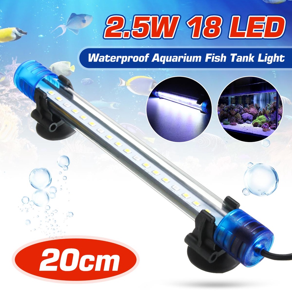 【READY STOCK in Philippines】(20CM) 2.5W 18led Fish Tank Lights Waterproof 2835SMD LED Blub Glass Cov