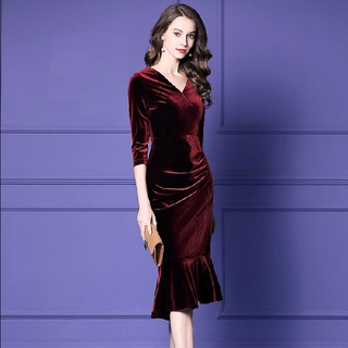purple velvet dress plus size