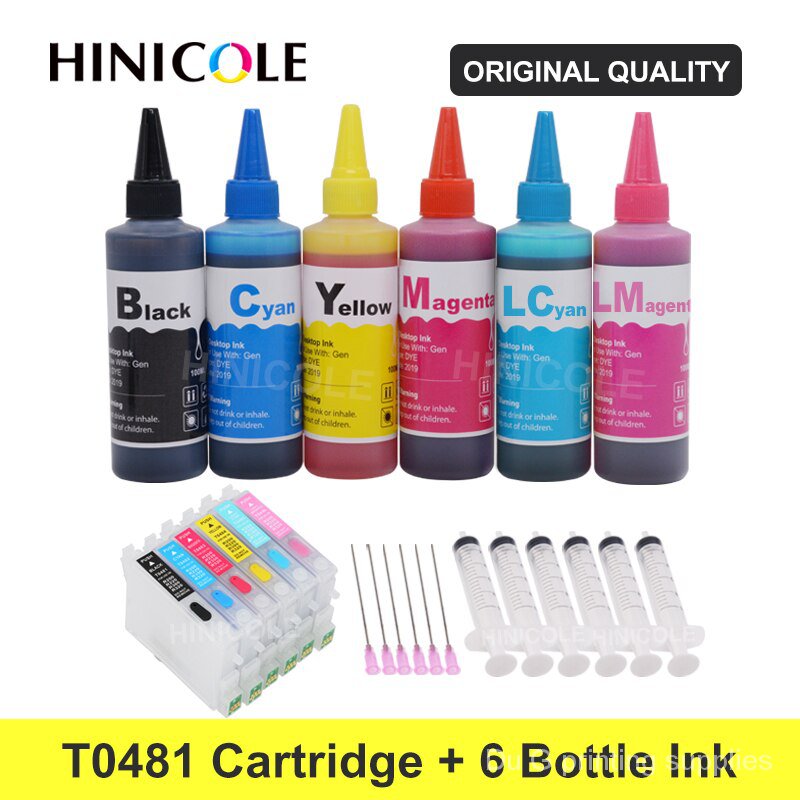 T0481 T0486 Xl Printer Ink Cartridge 600ml Bottle Ink Refill Kit For Epson Stylus Photo R200 6793