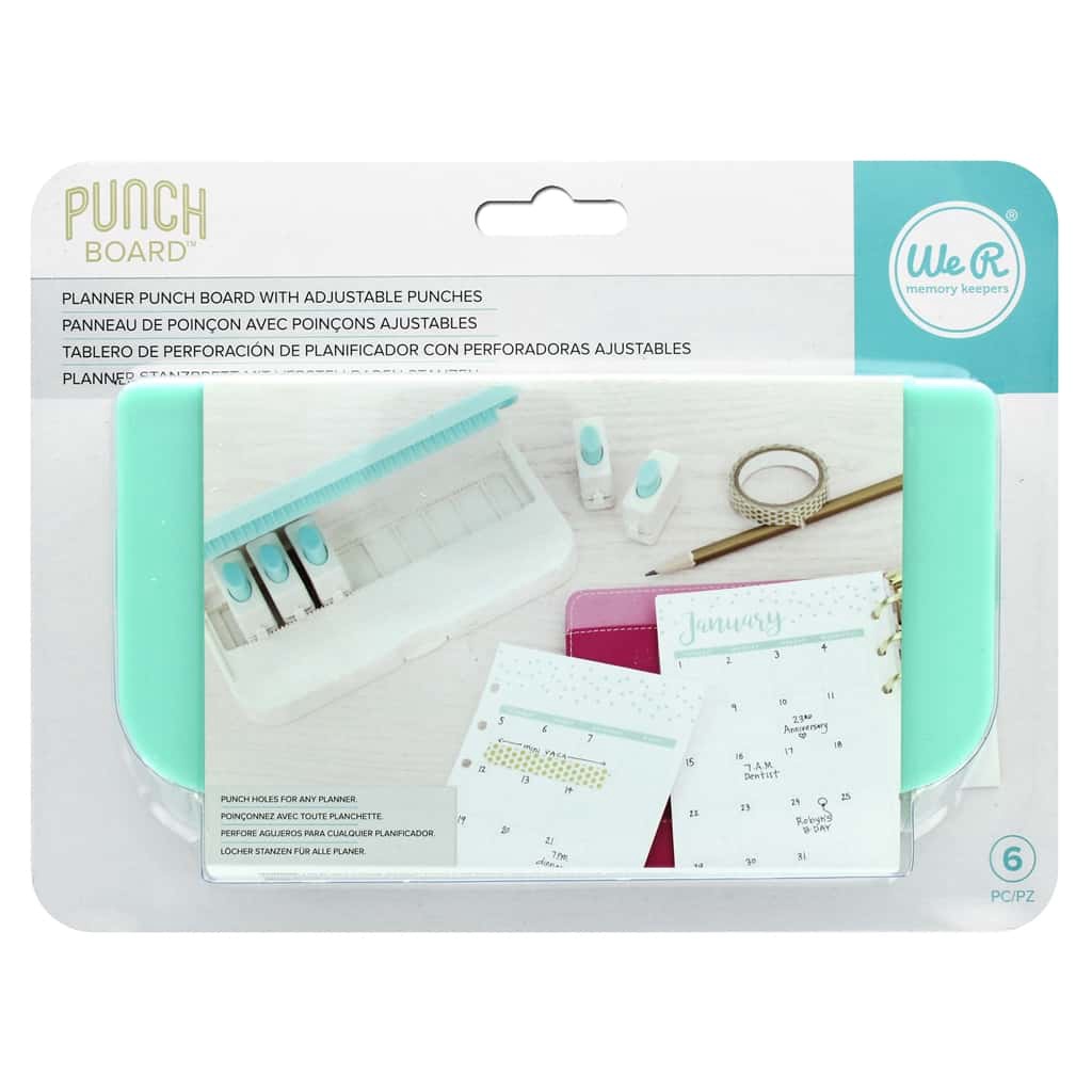 We R Memory Keepers Planner Punch Board Punchboard Hole Puncher