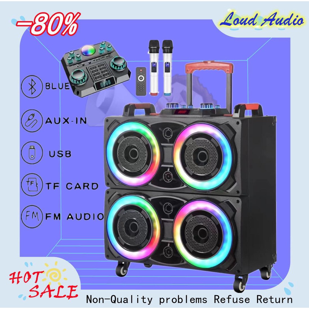 HTM NDR8888 8"X4 Inch Tws Led Light Portable Karaoke Party Bluetooth