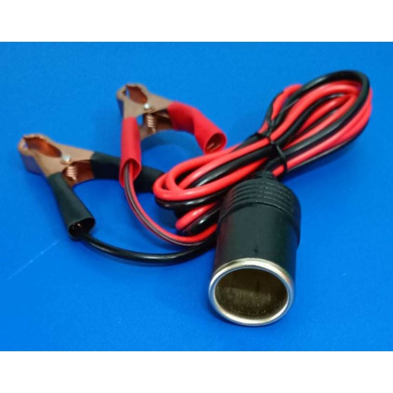 Cable 1.5m 2.5mm x 5.5mm plug + 2 clips, CABLE 1.5m + Cigarette Lighter