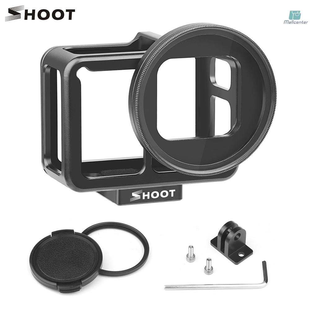 Accessoire Montage Caméra Cadre Protection GoPro Hero 8 QIMEI-SHOP - Coque Avec Prise Et Vis - Compatible Accessoires - Noir Support Gopro