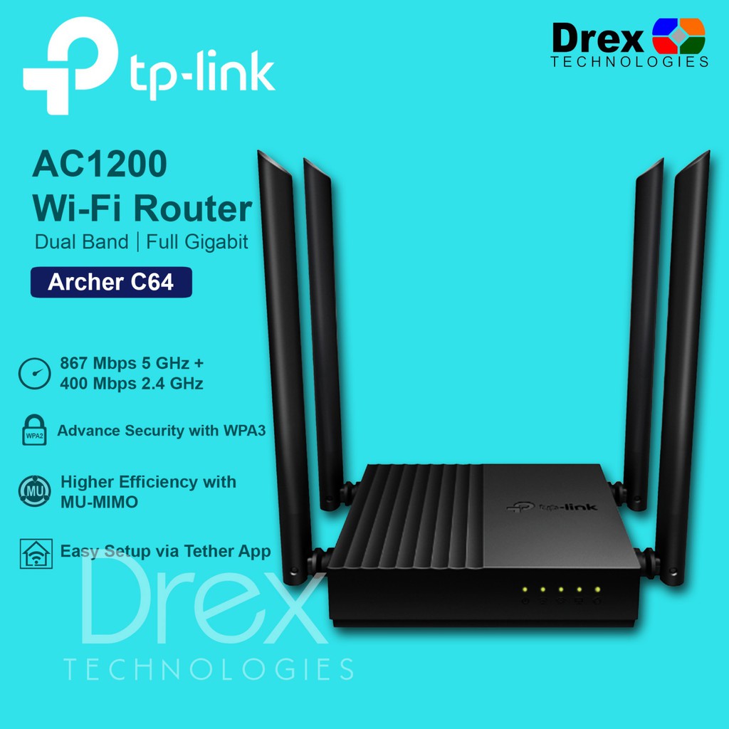 TP-LINK Archer C64 AC100 Wi-fi Router Dual Band | Full Gigabit | Shopee ...