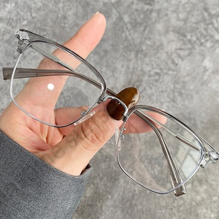 Graded Eyeglasses Anti Radiation for Nearsighted with Grade -50 100 150 200 250 300 350 400 450 500 550  for Women Men Metal Korean Square Frame Optical Glasses