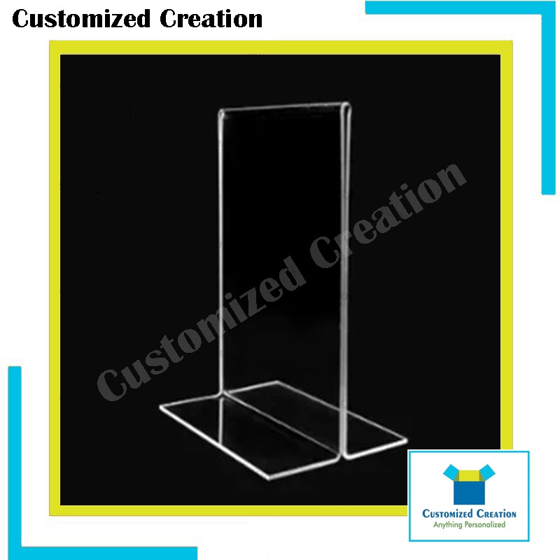 A4 Double Sided TType Brochure Holder Menu Display Stand Acrylic for