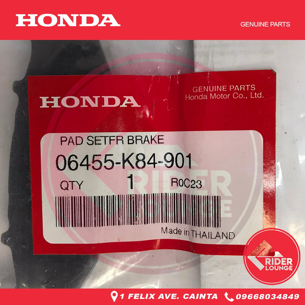 Rider Lounge GENUINE HONDA BRAKE PAD SET (front) for Honda PCX 150 / ADV 150  [ 06455-K84-901 ] | Shopee Philippines