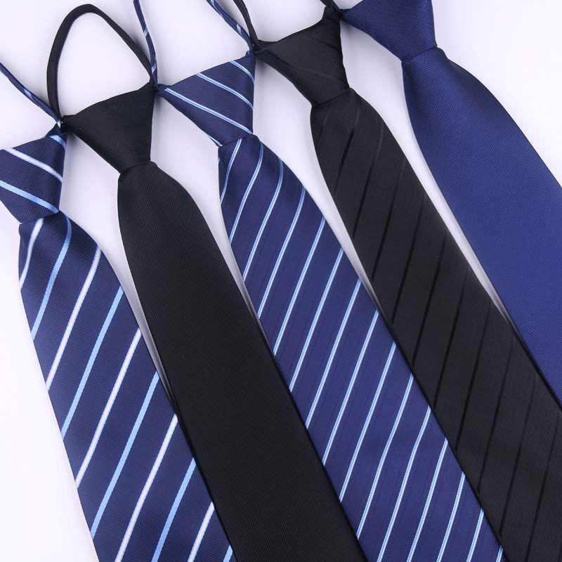 Lazy Zipper Neck Ties Men's Business Dress Wedding Groom Necktie Collar