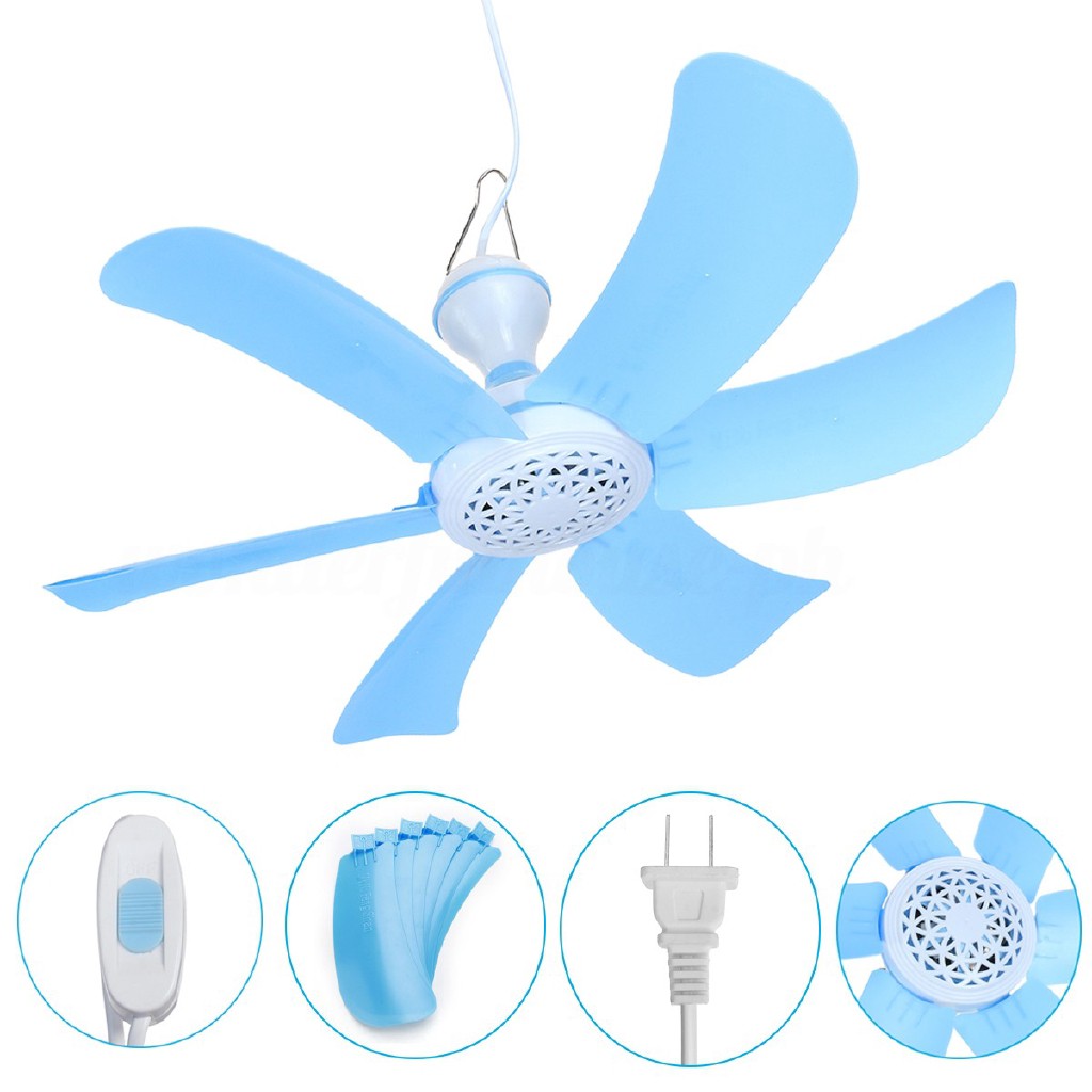 22n Portable 6 Blades Mini Ceiling Fan Hanging Summer Cooler Bb