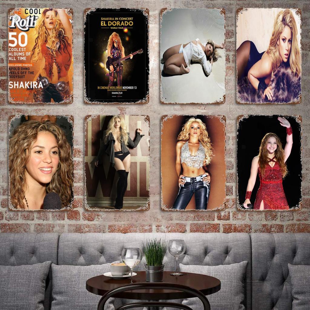 Pop Culture Graphics shakira Sexy HOT Poster Vintage Tin Metal Sign Decorative Plaque for Pub Bar Man Cave Club Wall Decoration