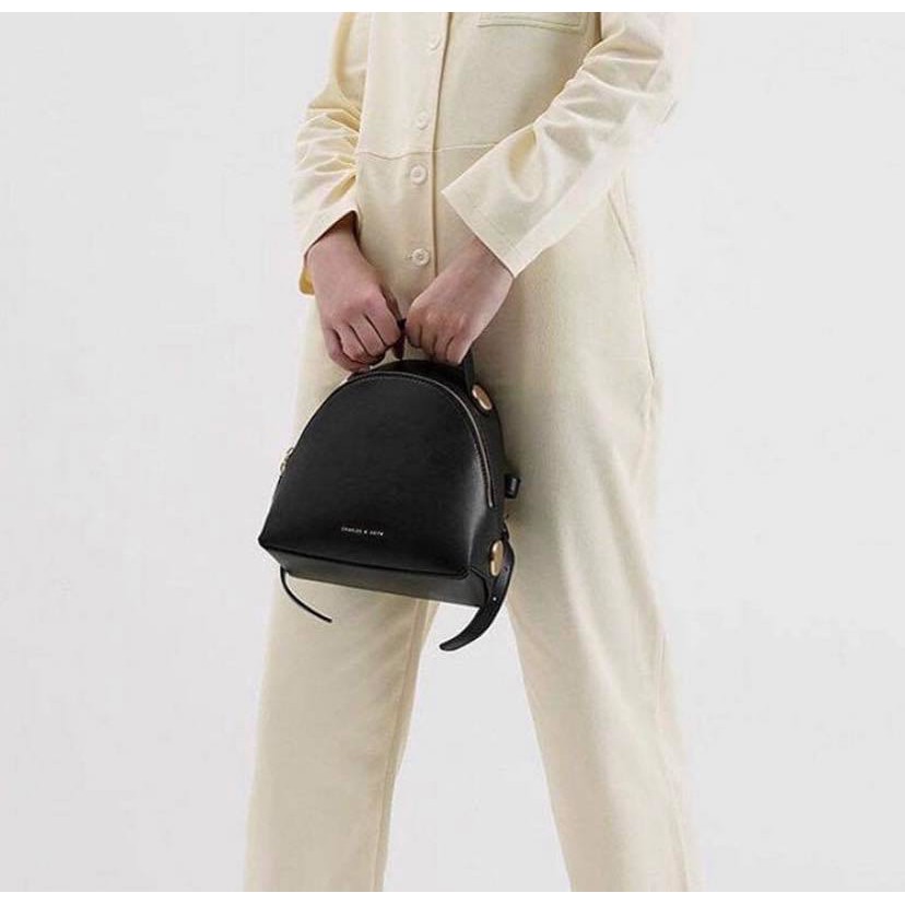 Charles Keith Dome Backpack Black Shopee Philippines