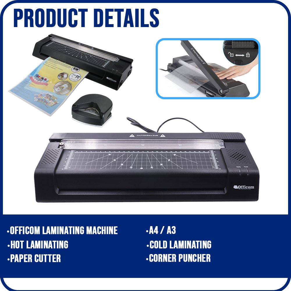 4in1 Laminating Machine (A3/A4) Hot and Cold Laminator w/ Paper Trimmer