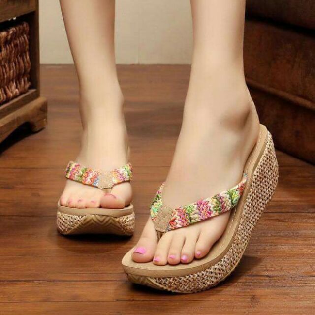 Abaca wedge  sandals  jw Shopee  Philippines