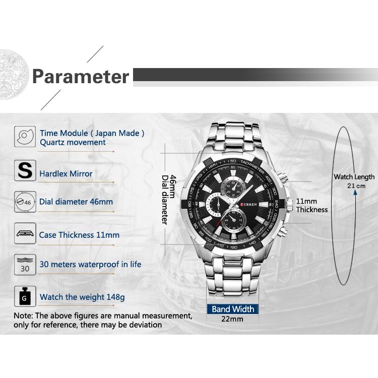 CURREN Men quartz Analog Military male Watches Men Sports army Watch Waterproof Relogio Masculino #8
