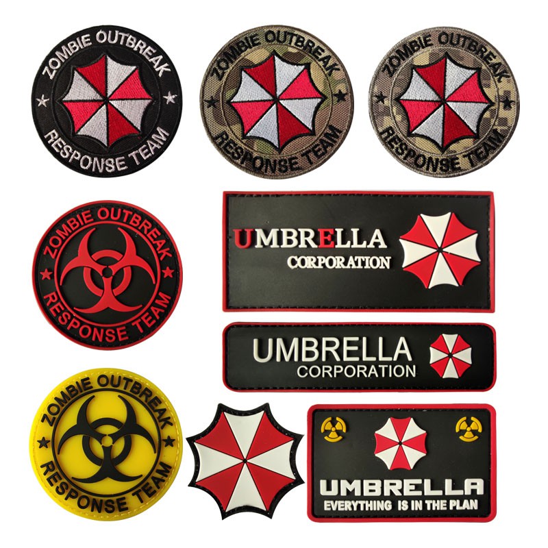 3x8" UMBRELLA CORP UCBS Hook Back Resident Evil Morale Patch for Plate Carrier 