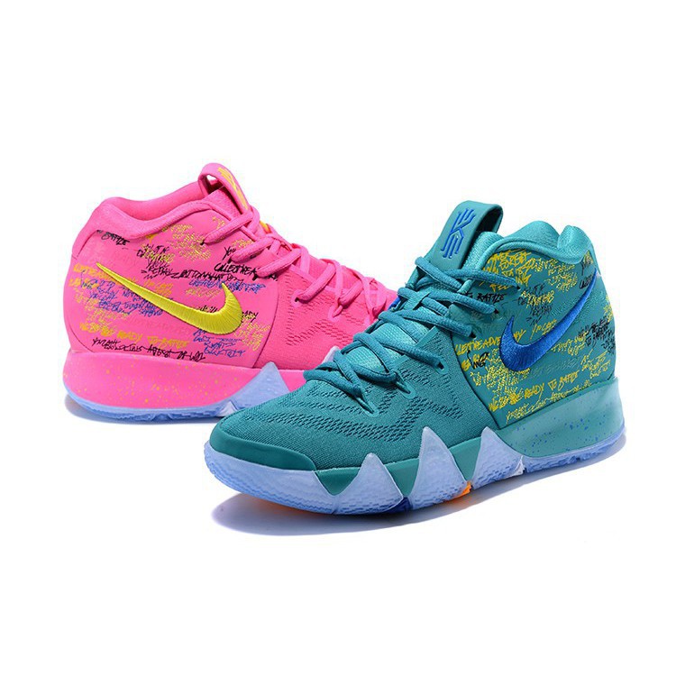 kyrie irving pink and green shoes