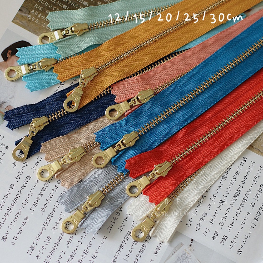 Ykk Metal Zipper 3 Ring Head Brass Closed Teeth Zipper Hand diy Bag