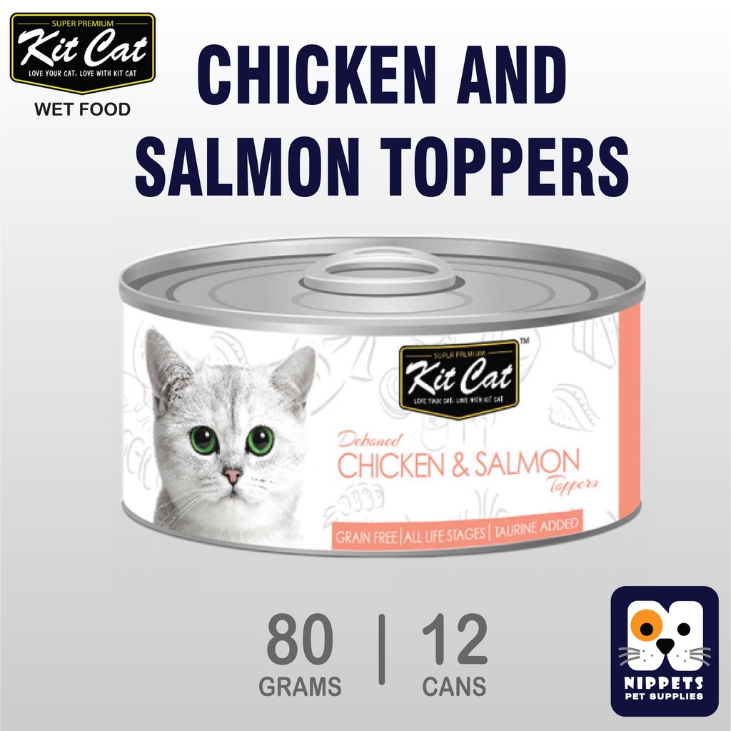 KIT CAT Deboned Chicken & Salmon Toppers 80g (Set of 12 cans) Shopee