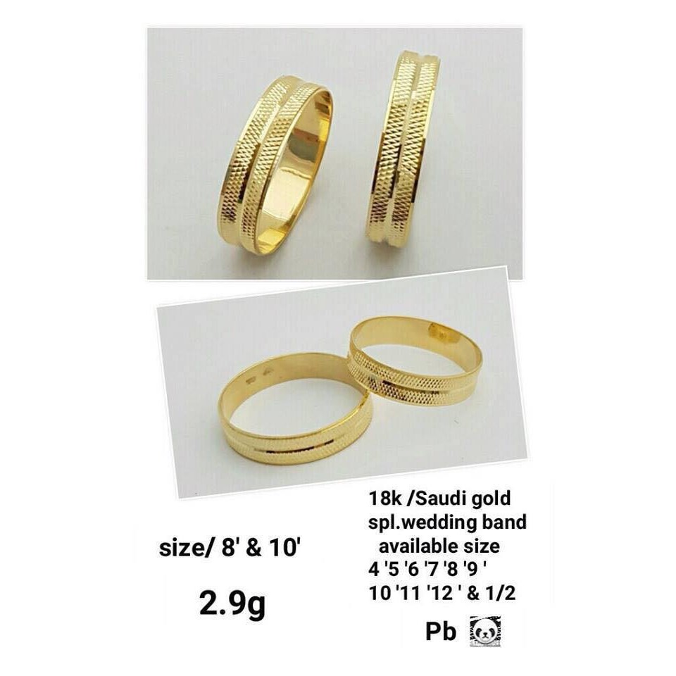 Couple Wedding  Ring  18K Saudi Gold  Shopee Philippines 