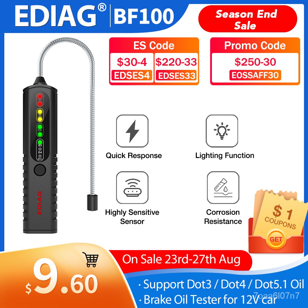 Auto Brake Fluid Tester Diagnostic Tools Pen 12V OBD2 EOBD Esaydiag