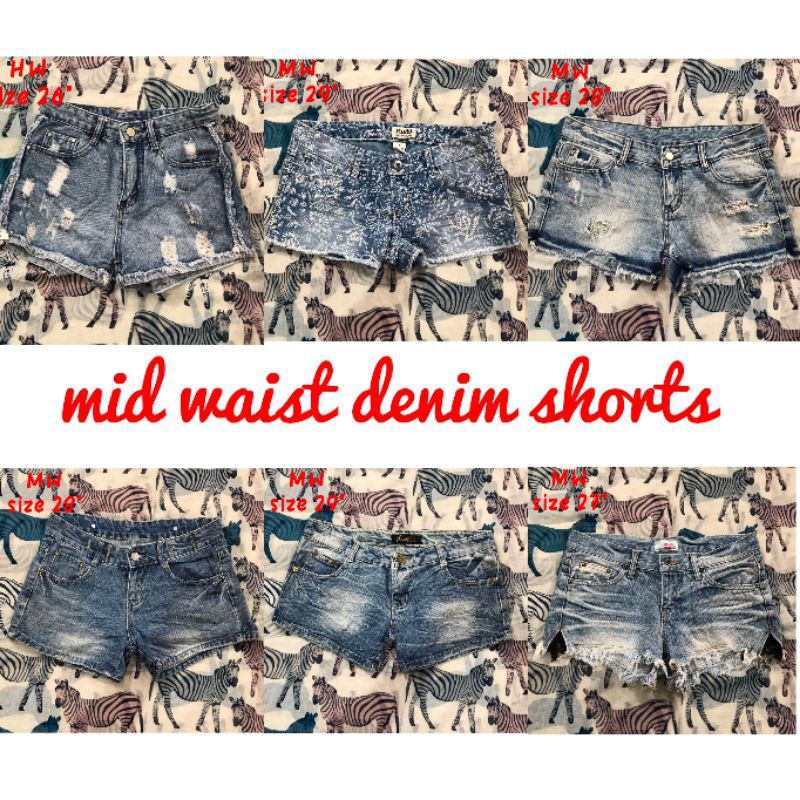 mid waist denim shorts