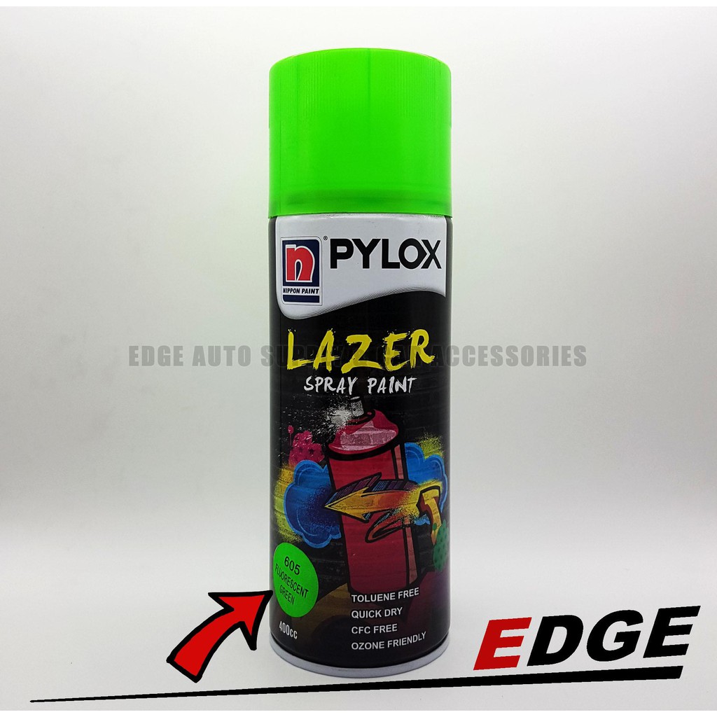 (605 Fluorescent Green) Pylox Lazer Spray Paint 400Cc By Nippon Paint