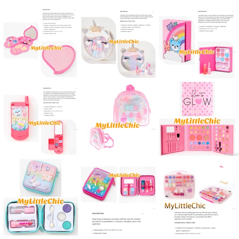 Claire's Make Up/Claires makeup set Unicorn miss Pink Glitter Claire's