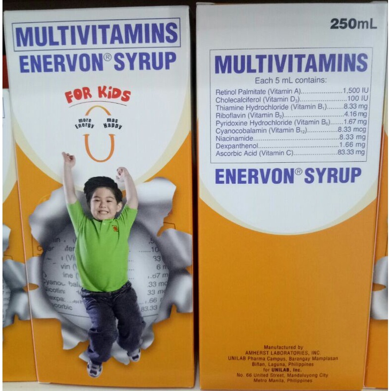 Enervon Multivitamins Enervon Syrup for Kids 250mL Shopee Philippines