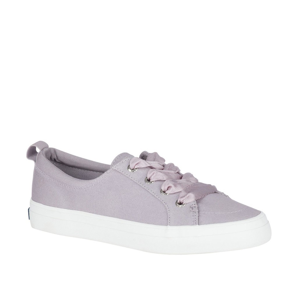 Sperry Women's Crest Vibe Satin Lace Sneakers (Light Purple) | Shopee ...