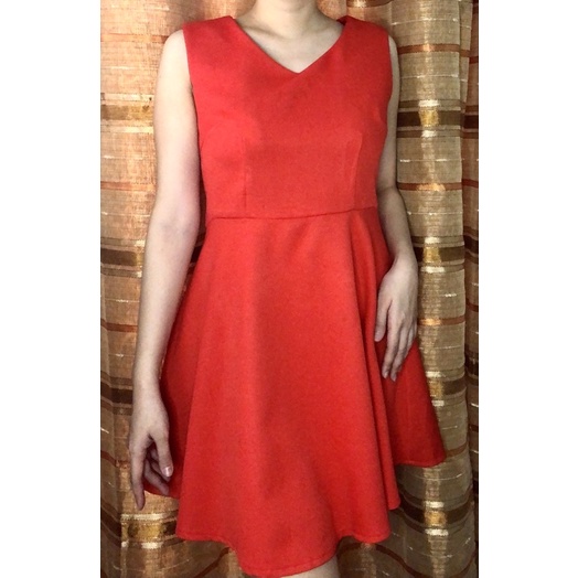 Plain Hot Red Dress. | Shopee Philippines