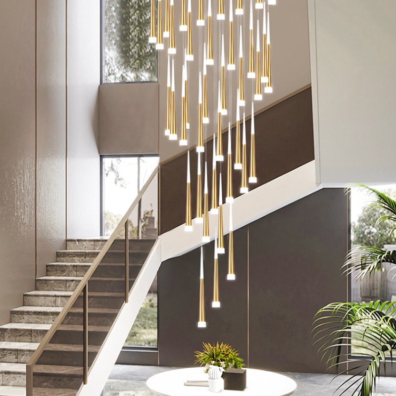 Duplex Building Staircase Chandelier Villa Living Room Chandelier ...