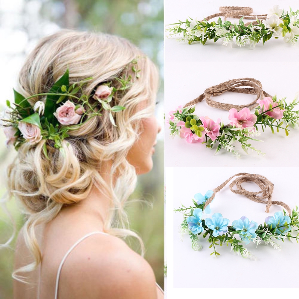 Flower Headband Head Garland Hair Band Crown Wreath Festival Boho