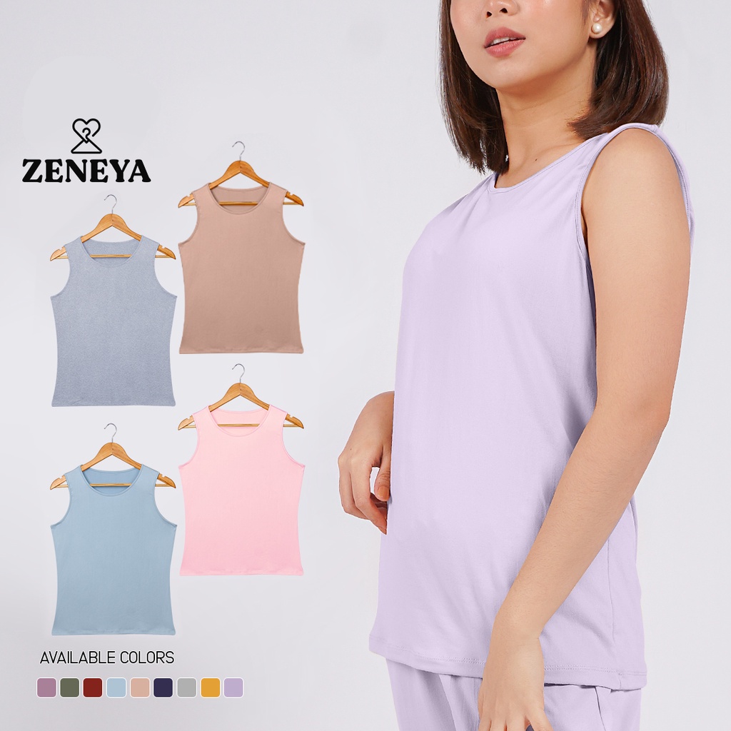 Zeneya Sleeveless Tank Top For Women Set Ladies Casual Sando Basic
