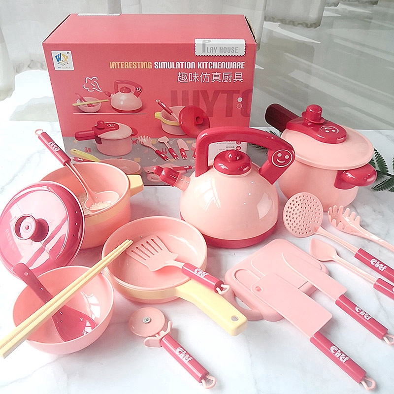 tuscom 1 set children girl toy role play mini simulation kitchenware tableware cookware