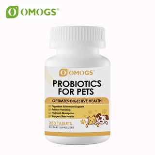 Omogs Probiotics for Dogs and Cats Pet's Probiotic Food Supplements Digestion&Immune  250 Tablets