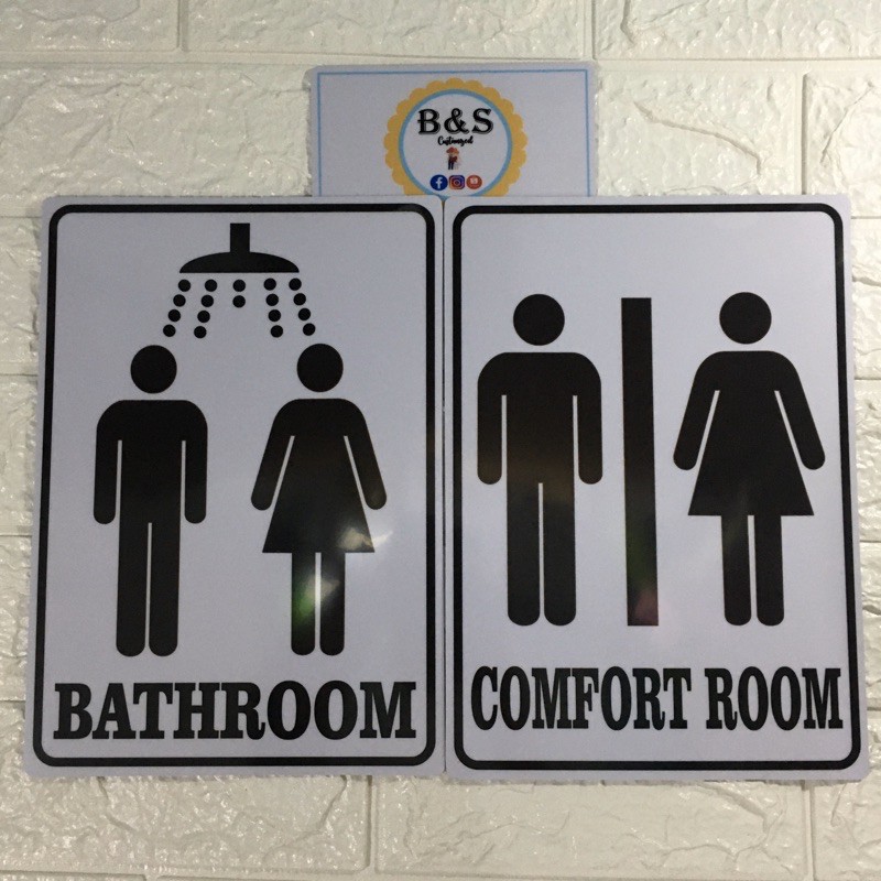 PVC BathRoom or Comfort Room or Restroom Signage / Please close the curtain before taking shower