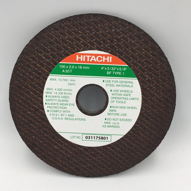 Hitachi CutOff Wheel 4” or 7" Original Authentic Shopee Philippines