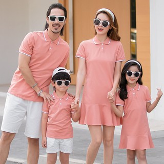 Family Matching Outfits High Qulity Polo Shirt Men Shirt Women Girl Dress Family Tee Family Wear